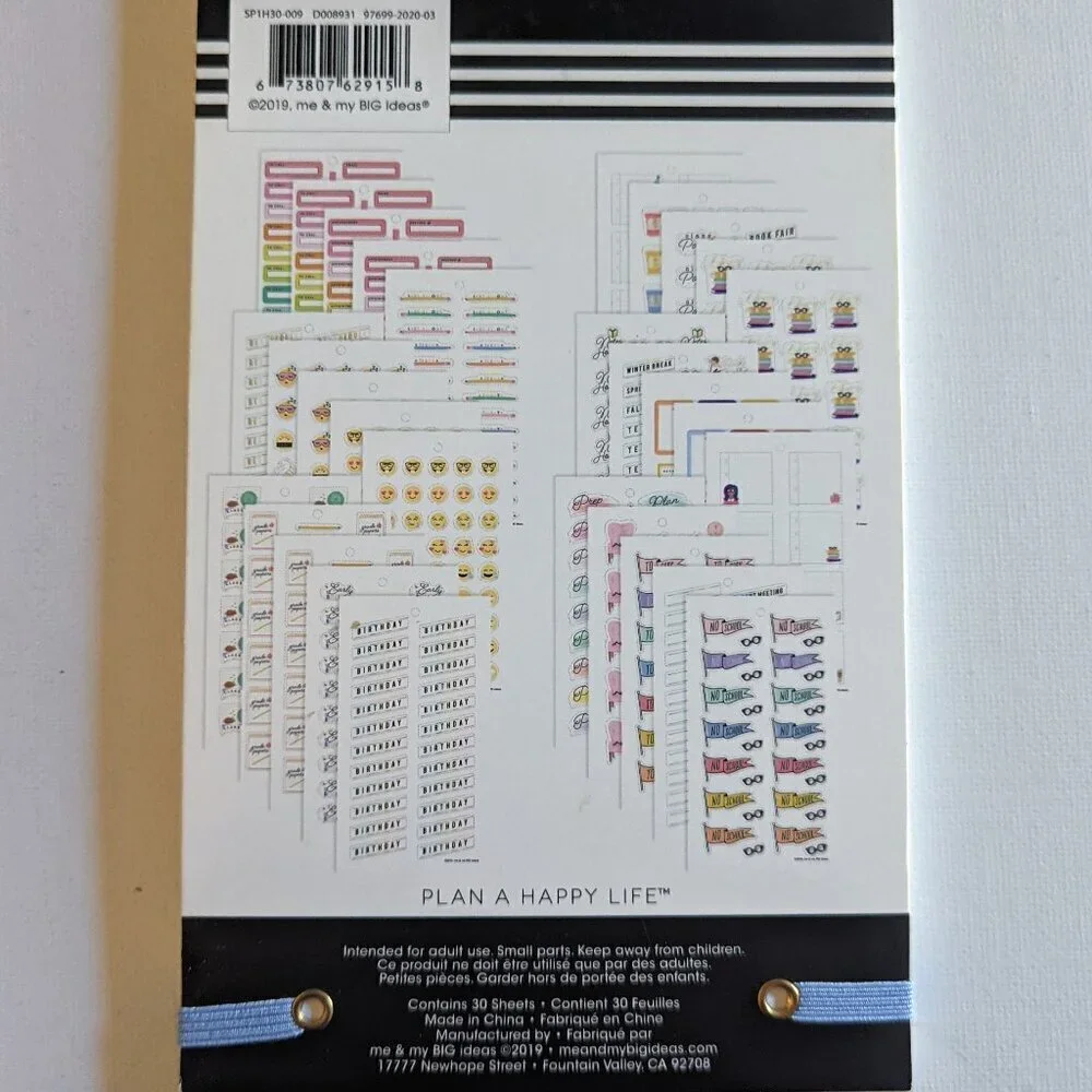 NWT  Happy Planner 'Teacher Icons' 737 pcs Back to School Sticker Book Big Class